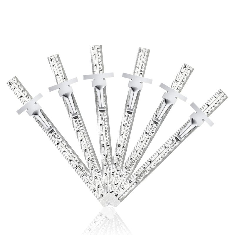 KEARING 6 Inch 15 cm Pocket Ruler Stainless Steel with Detachable Clips Imperial Metric Graduations 6 Pieces Perfect for Woodworking Design Engineering and Office Supplies - Image 2