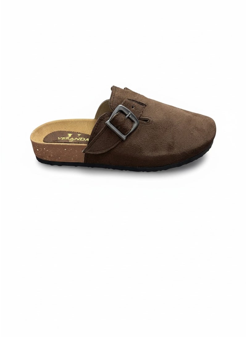 Vbranda Comfortable closed-toe slipper with side buckle SF-72-BROWN - Image 2
