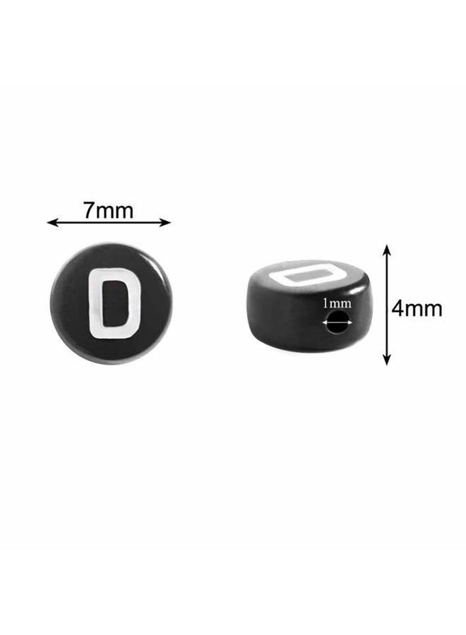 Looconi Amaney 1400pcs 4x7mm Black Round Acrylic Alphabet Letter Beads A-Z for Jewelry Making 7x4mm US - Image 2