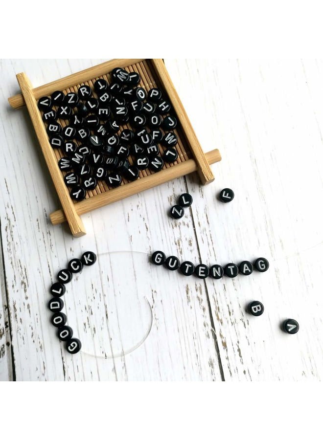 Looconi Amaney 1400pcs 4x7mm Black Round Acrylic Alphabet Letter Beads A-Z for Jewelry Making 7x4mm US - Image 5