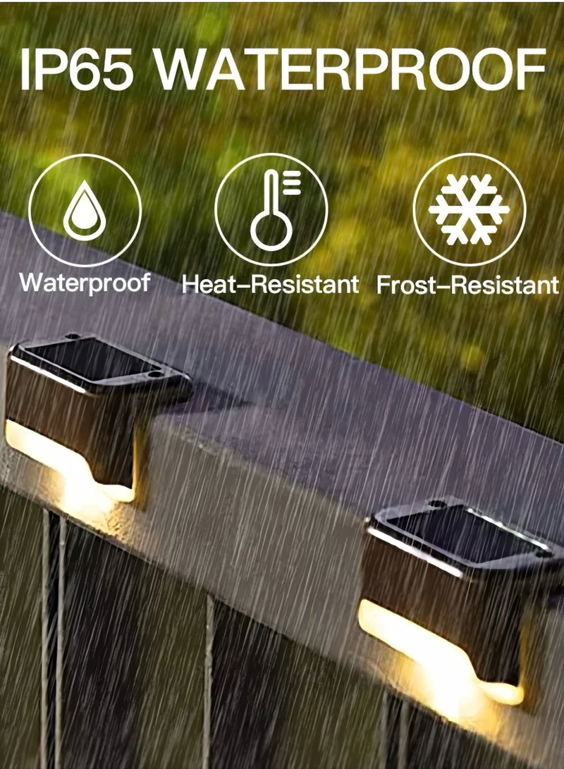 Lee Yon 4 Pcs Waterproof Solar Step Lights for Outdoor Stairs, Step, Fence, Yard, Pathway and Garden (Warm White) - Image 2