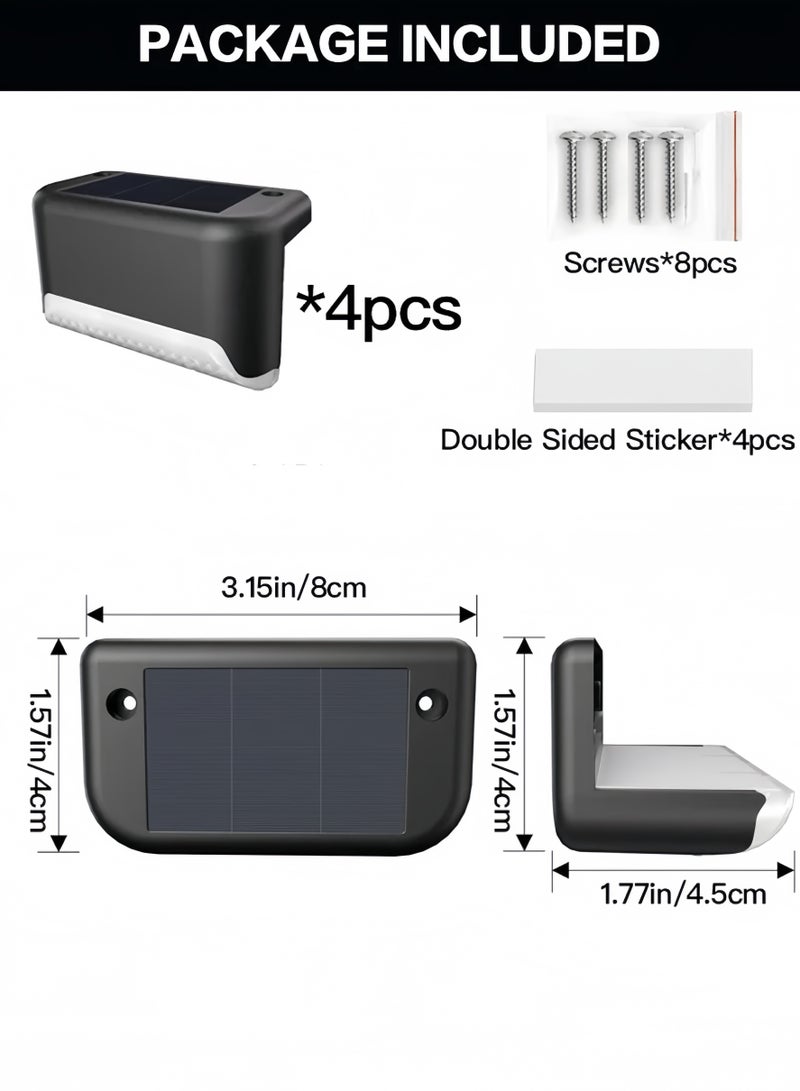 Lee Yon 4 Pcs Waterproof Solar Step Lights for Outdoor Stairs, Step, Fence, Yard, Pathway and Garden (Warm White) - Image 5