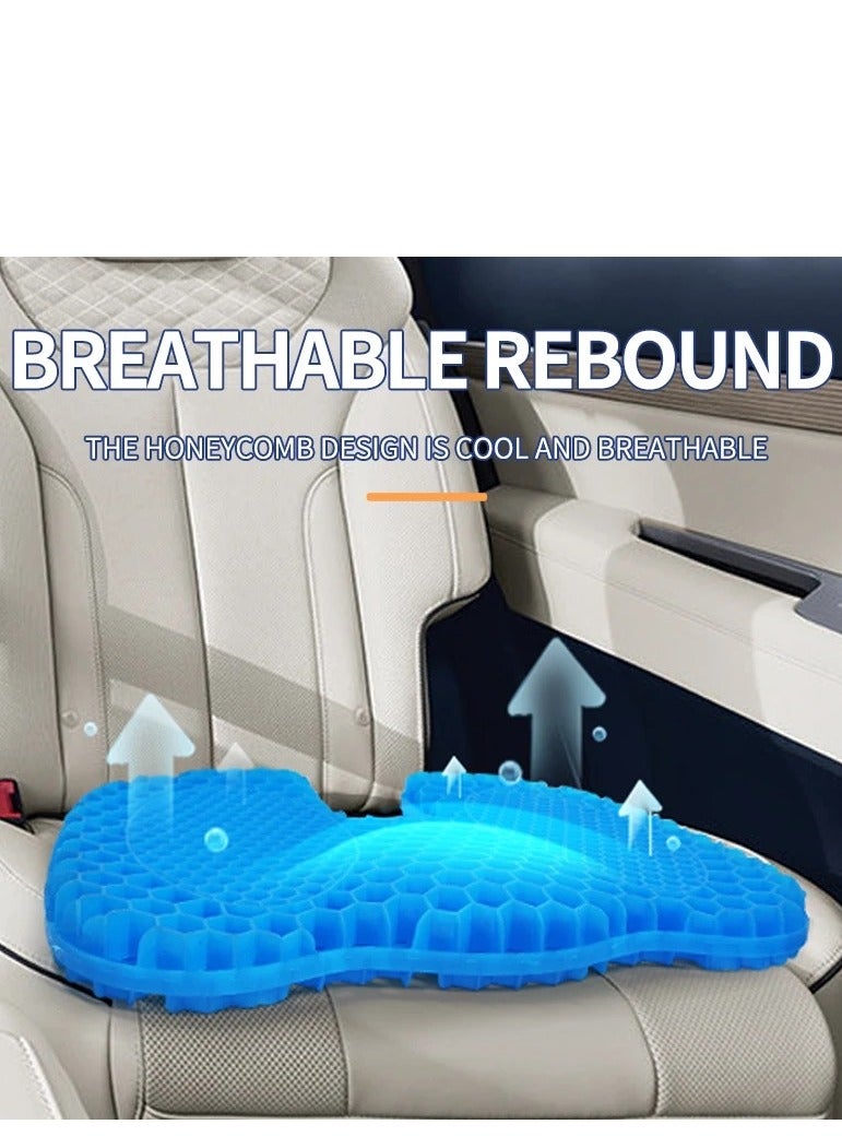 Gel Seat Cushion, U-shaped Breathable Honeycomb Design Gel Seat Cushion, Memory Cushion for Tailbone Pain Pressure Relief, for Long Sitting, Sciatica, Tailbone Pain Relief, Office Wheelchair Cushion - Image 3