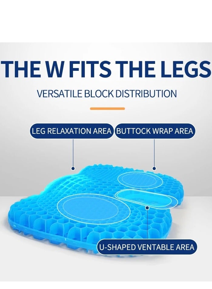 Gel Seat Cushion, U-shaped Breathable Honeycomb Design Gel Seat Cushion, Memory Cushion for Tailbone Pain Pressure Relief, for Long Sitting, Sciatica, Tailbone Pain Relief, Office Wheelchair Cushion - Image 5