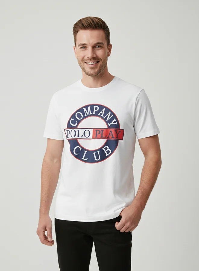 Polo Play Men Graphic Logo Crew Neck T-Shirt