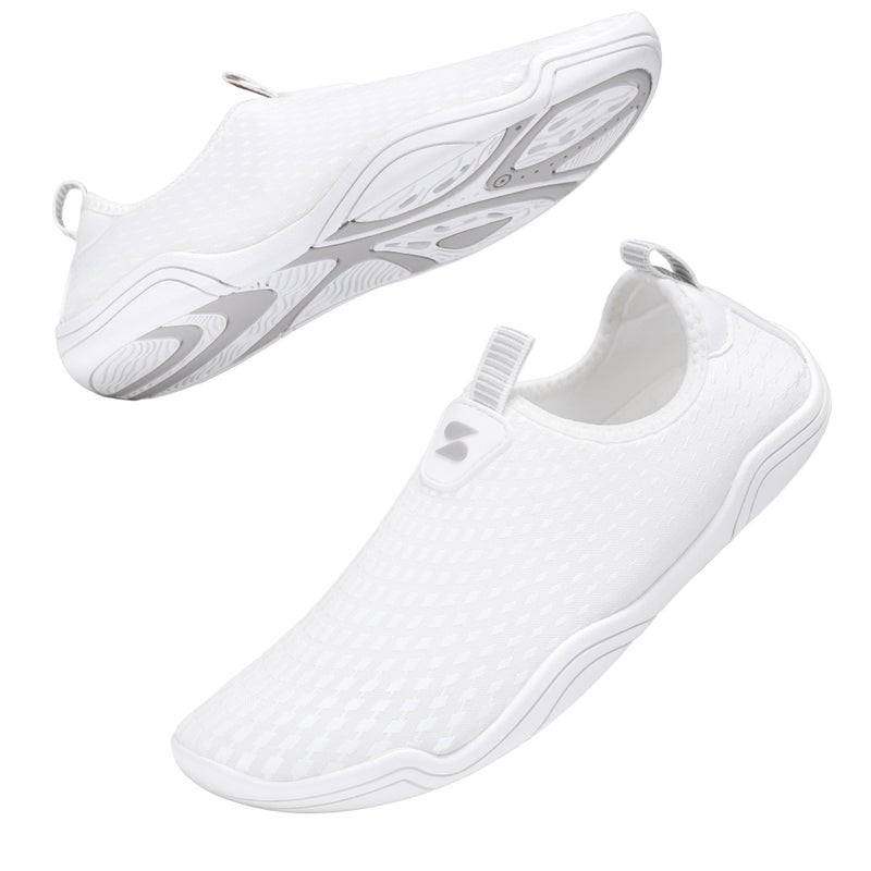 Stelle Water Shoes for Women Men Barefoot Quick Dry Aqua Socks for Swim Beach River Pool Surf Yoga Shower(White,7MW) - Image 1