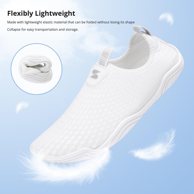 Stelle Water Shoes for Women Men Barefoot Quick Dry Aqua Socks for Swim Beach River Pool Surf Yoga Shower(White,7MW) - Image 5