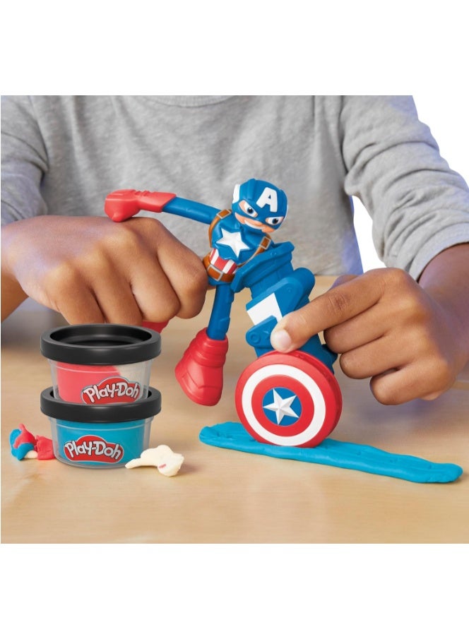 Play-Doh Marvel Captain America Stamping Shield with Bendy Action Figure Set - Image 5