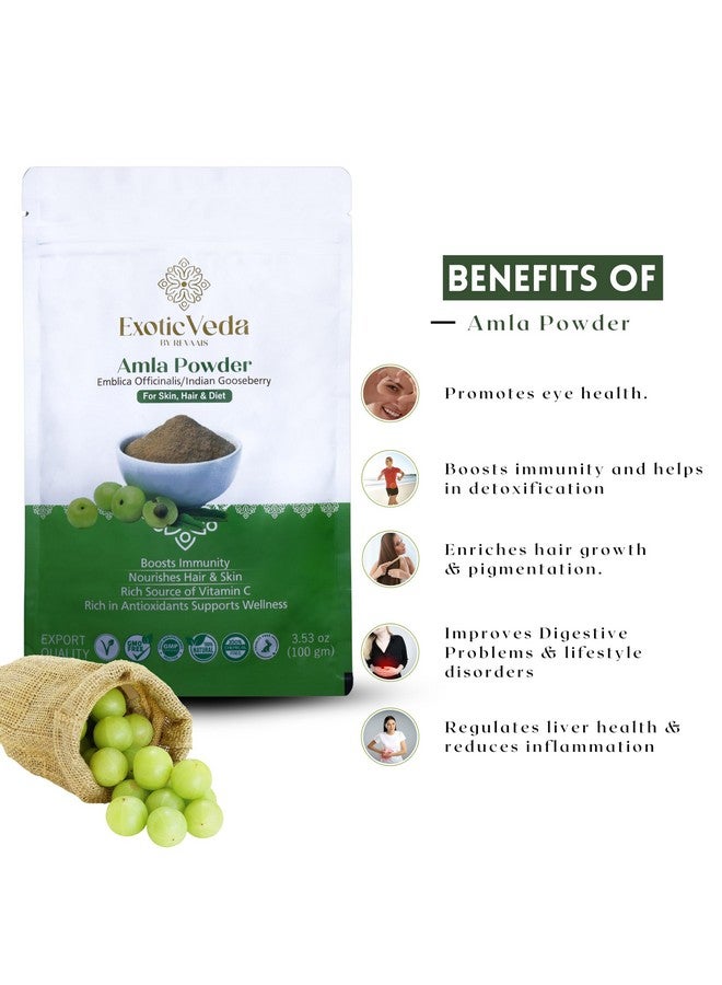 Exotic Veda Amla Powder - Dried Indian Gooseberries Amla Powder, Pure Vitamin C, Rich Amalaki Fruit Powder, Amla Indian Gooseberry (Amalaki): 3.53 Oz - Image 4