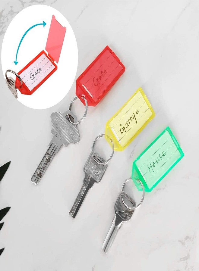 ayushicreationa Keychains with Plastic Name Tag Labels Identifiers Tags with Keyring for Luggage Drawers Cupboards Room Keys Multipurpose Multicolor (50) - Image 2
