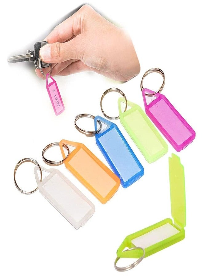 ayushicreationa Keychains with Plastic Name Tag Labels Identifiers Tags with Keyring for Luggage Drawers Cupboards Room Keys Multipurpose Multicolor (50) - Image 4