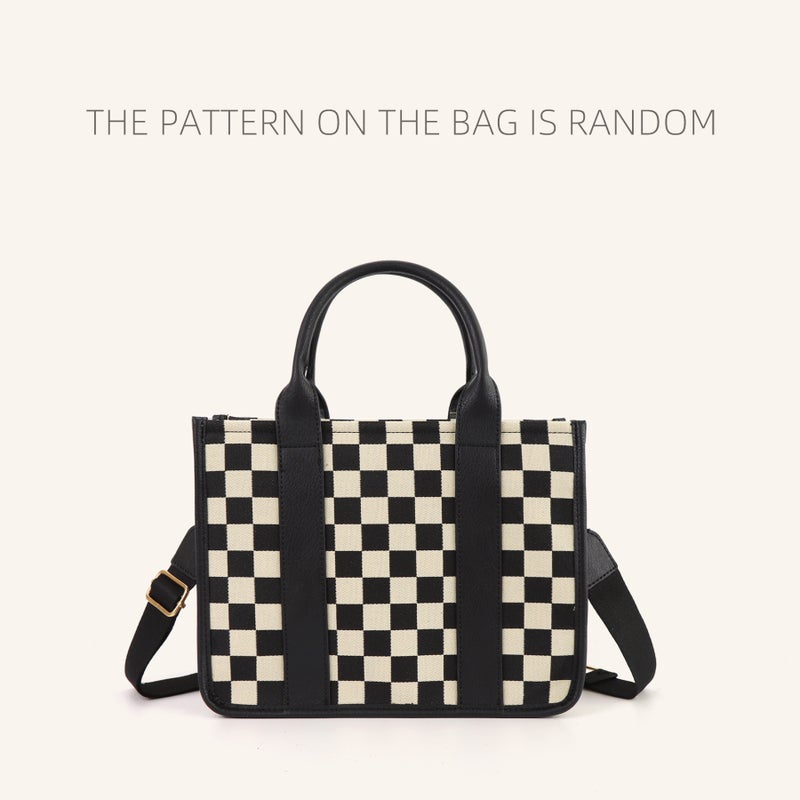Women'S Straw Straw Straw Shoulder Crossbody Bag Casual All-Match Handbag Plaid Tote Bag With Shoulder Strap - Image 1