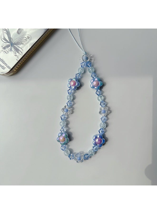 NIBEMINENT Phone Charm/ Chain Strap for Women Girls, Blue Contrast Simple Cell Phone Case Lanyard Wrist Strap