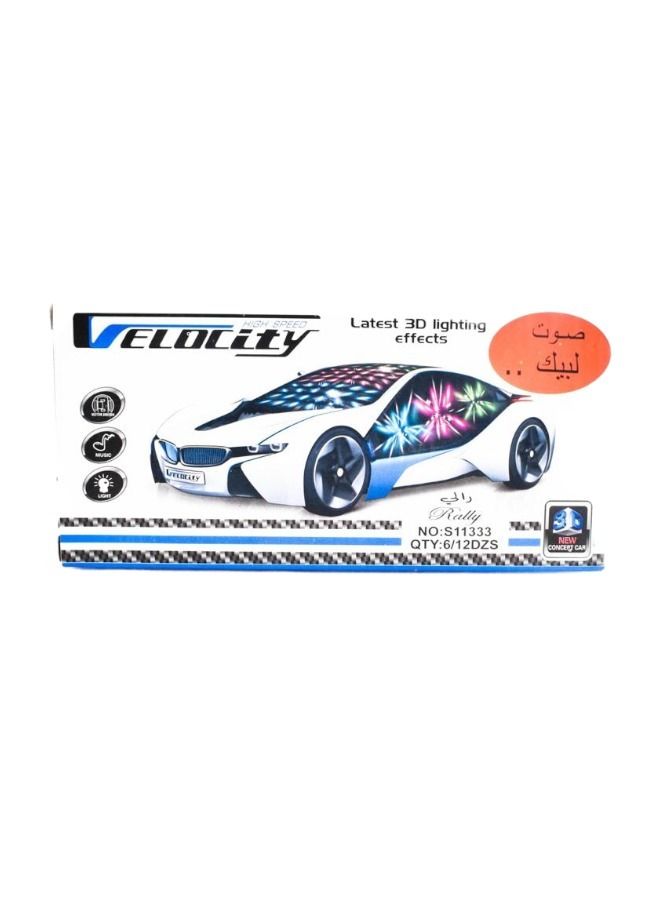 Battery Operated Car Toy With 3D Lighting Effects And Labbaik Sound
