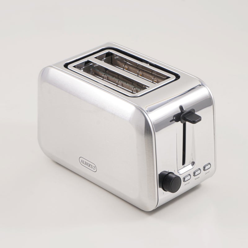 ألبرتو محمصة خبز شريحتين ستانلس ستيل فضية 750 واط - Image 1