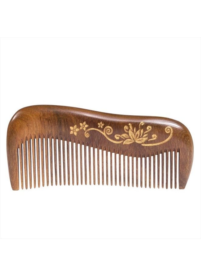 Breezelike - Wooden Hair Comb - Fine Tooth Wood Comb for Women - No Static Natural Detangling Sandalwood Comb - Image 1