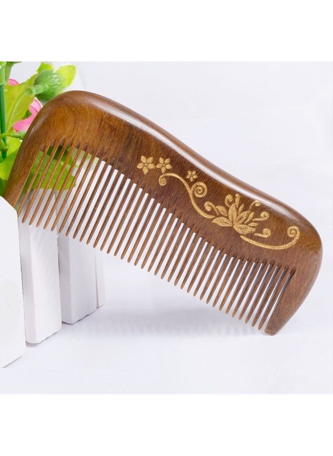 Breezelike - Wooden Hair Comb - Fine Tooth Wood Comb for Women - No Static Natural Detangling Sandalwood Comb - Image 1