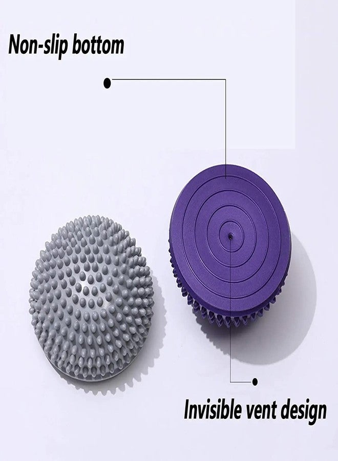 SKYFUN (LABEL) Half Sphere Balance Trainer Board Yoga Gym Half Spikey Ball, Air Dome Ball Stress Relief Deep Tissue Improve Core, Ab Strength, Foot Acupressure Inflatable Ball-Pack Of 2 - Image 3