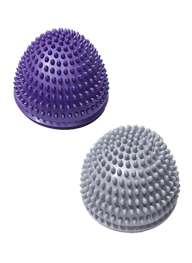 SKYFUN (LABEL) Half Sphere Balance Trainer Board Yoga Gym Half Spikey Ball, Air Dome Ball Stress Relief Deep Tissue Improve Core, Ab Strength, Foot Acupressure Inflatable Ball-Pack Of 2 - Image 2