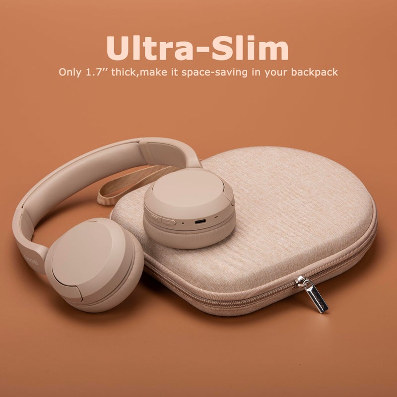 Ginsco Case Compatible with JBL Tune 510BT/520BT/500BT with Sony WH-CH520/510, Ultra-Slim Hard Shell Headphone Case for On Ear Headphones (Beige) - Image 3