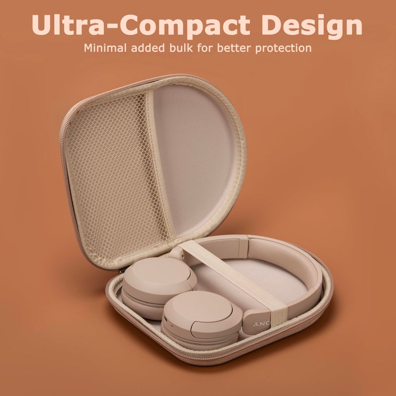 Ginsco Case Compatible with JBL Tune 510BT/520BT/500BT with Sony WH-CH520/510, Ultra-Slim Hard Shell Headphone Case for On Ear Headphones (Beige) - Image 4