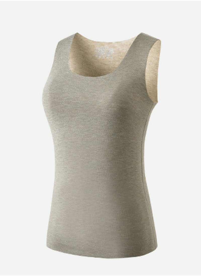 Loquat - Tank Tops for Women Thermal Vest Warm Tank-Top Sleeveless Camisole Lingerie Sleeveless Top Thermal Underwear Winter Cold Weather Light Khaki - Image 1