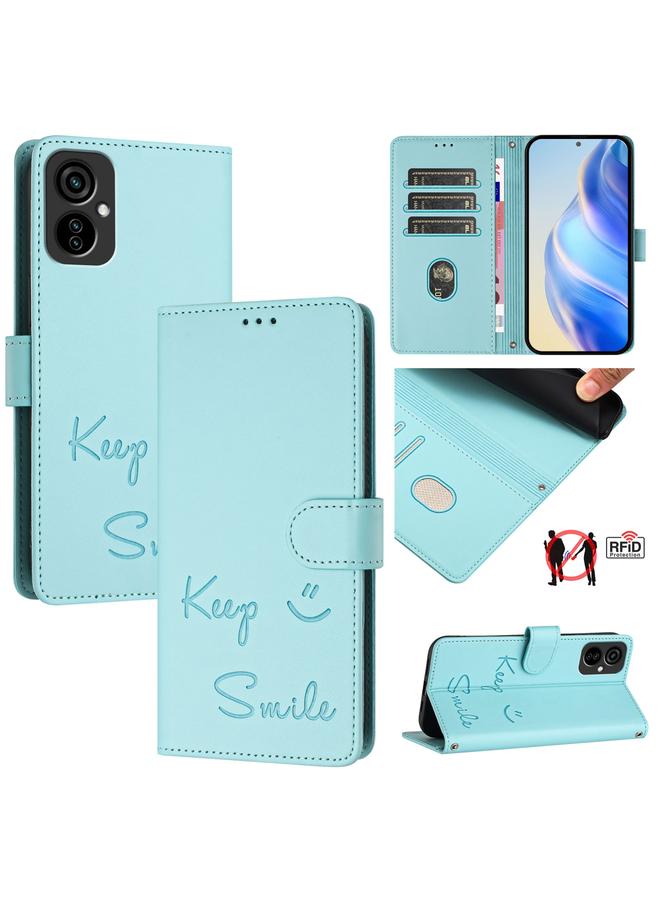 erorex Case For Tecno Camon 19 Neo Smile Embossing RFID Leather Phone Case - Image 1