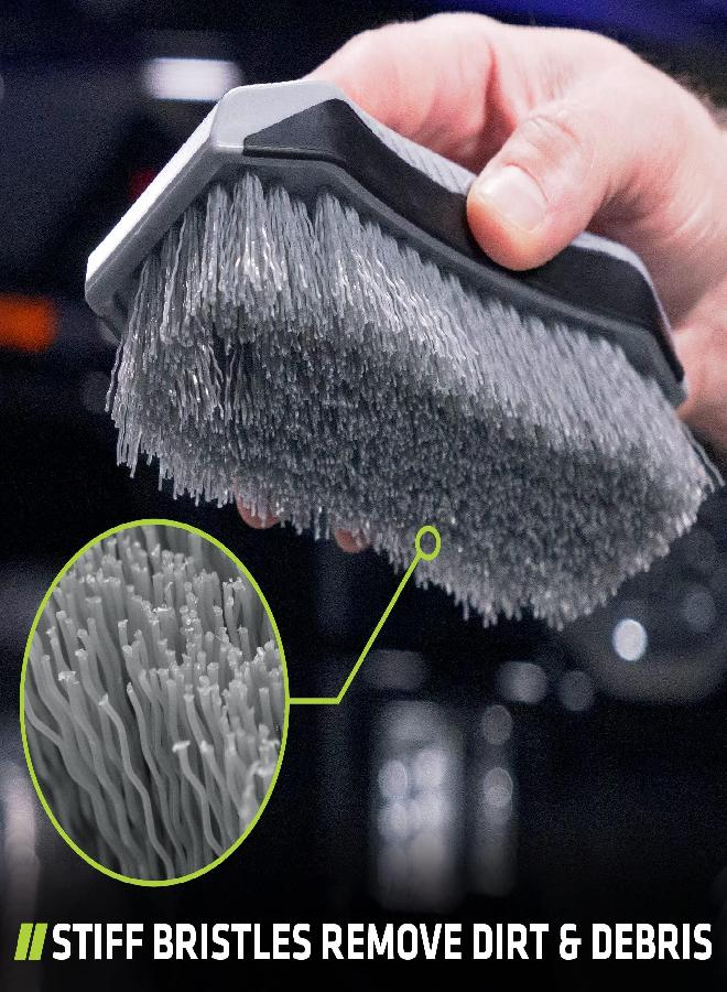 VIKING Carpet Cleaning and Scrub Brush for Floor Mats, Cleaning Brush for Car Interior and Home, Grey, 6.4 x 2.8 x 1.8 Inch - Image 2