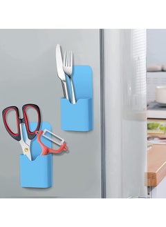 Y&D Magnetic Marker Holder Pen for Whiteboard or Fridge, Magnet Pencil Cup Storage Organizer School Office Home Locker and Metal Cabinets 2 Pack Blue  - Image 5