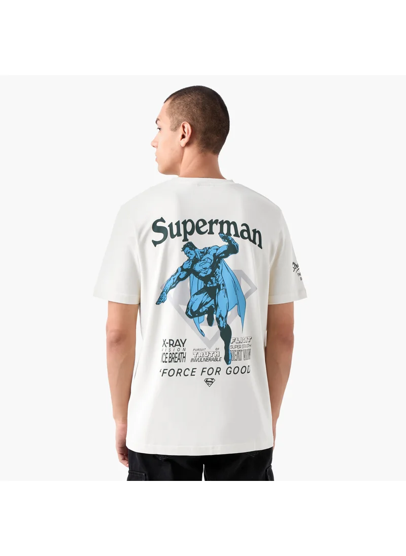 FAV Superman Print T-shirt with Crew Neck