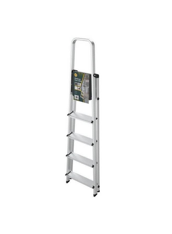 HoneyBee 5-Step Foldable Aluminium Ladder Silver and Black 146 x 86 x 42 cm WK4026-5 - Image 2