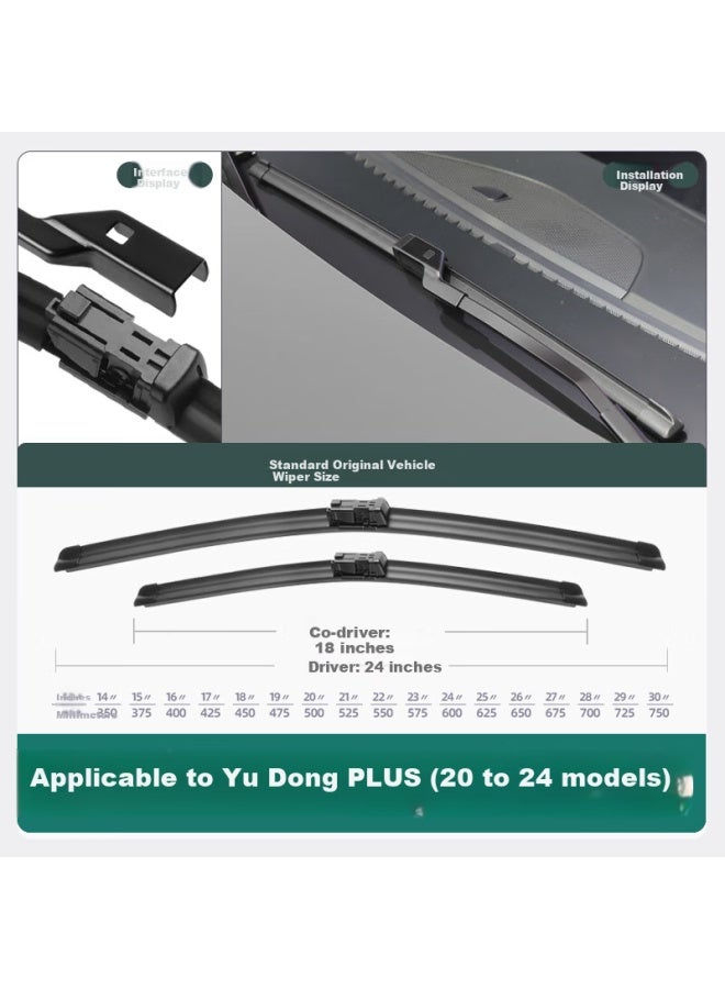 Xufeng (Xufeng) Changan Eado Plus Wiper Blade 20 To 24 Models Special Boneless Wiper Rubber Strip Car Accessories Original Original