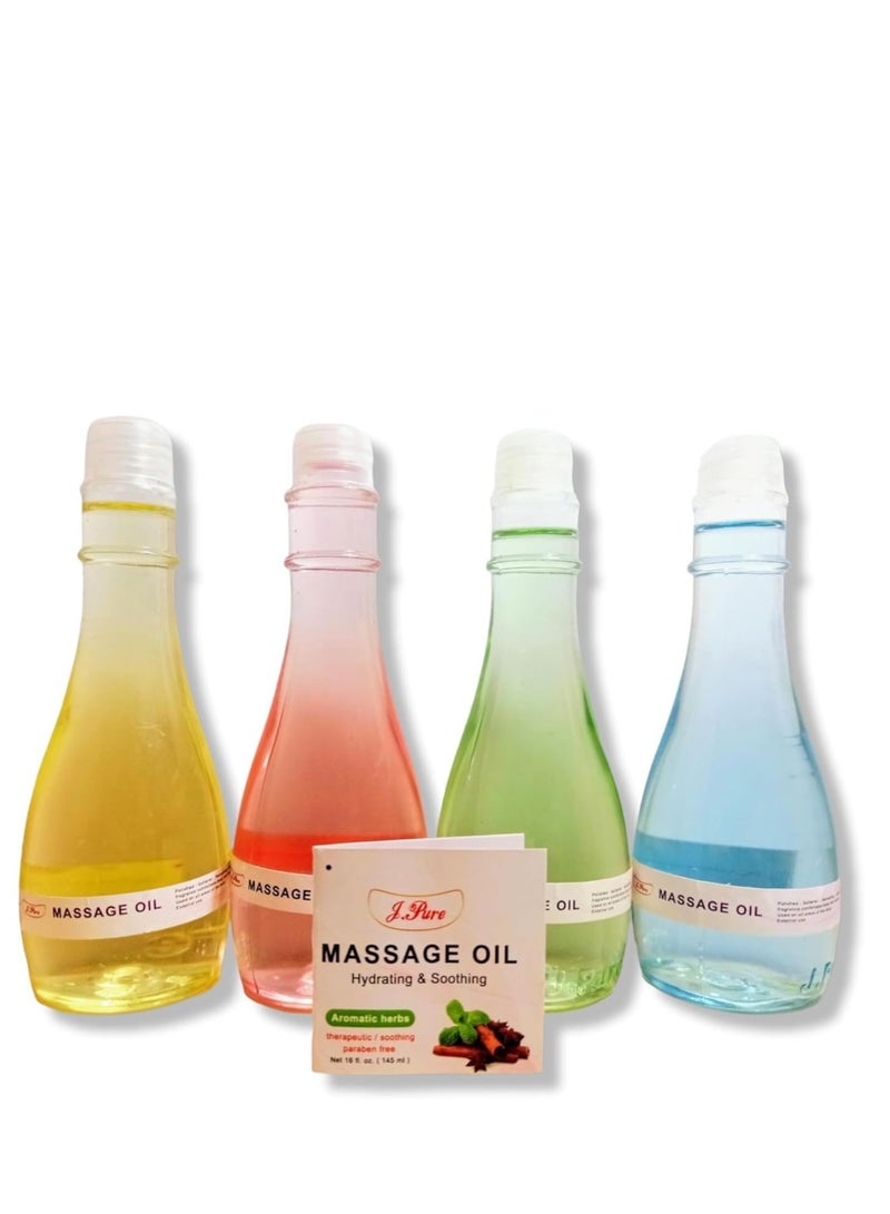 Body Massage Oil – 4 Pieces with Different Scents - Image 1