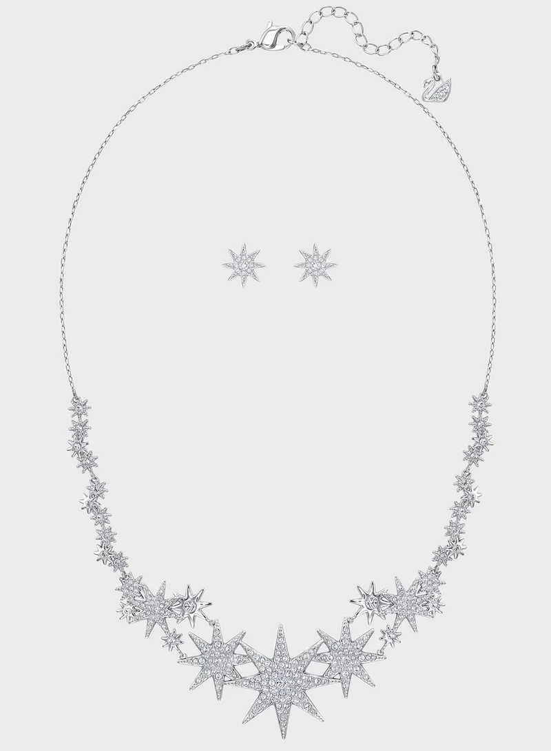 SWAROVSKI Star Detail Necklace + Studs Set