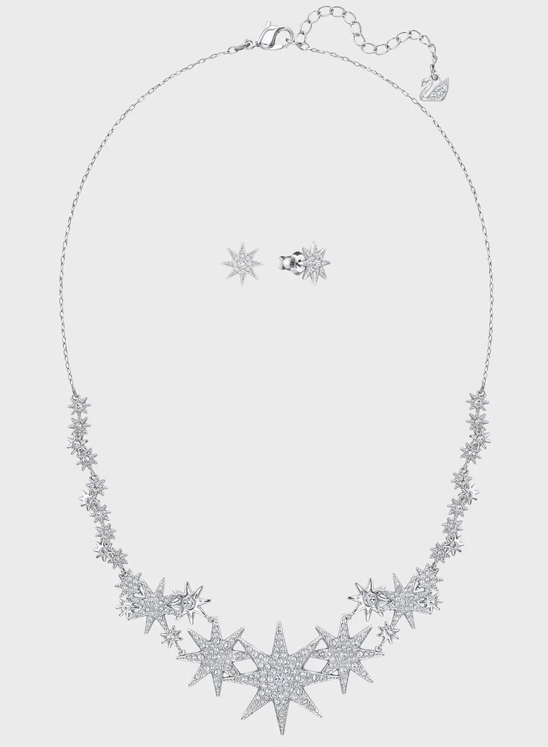 SWAROVSKI Star Detail Necklace + Studs Set