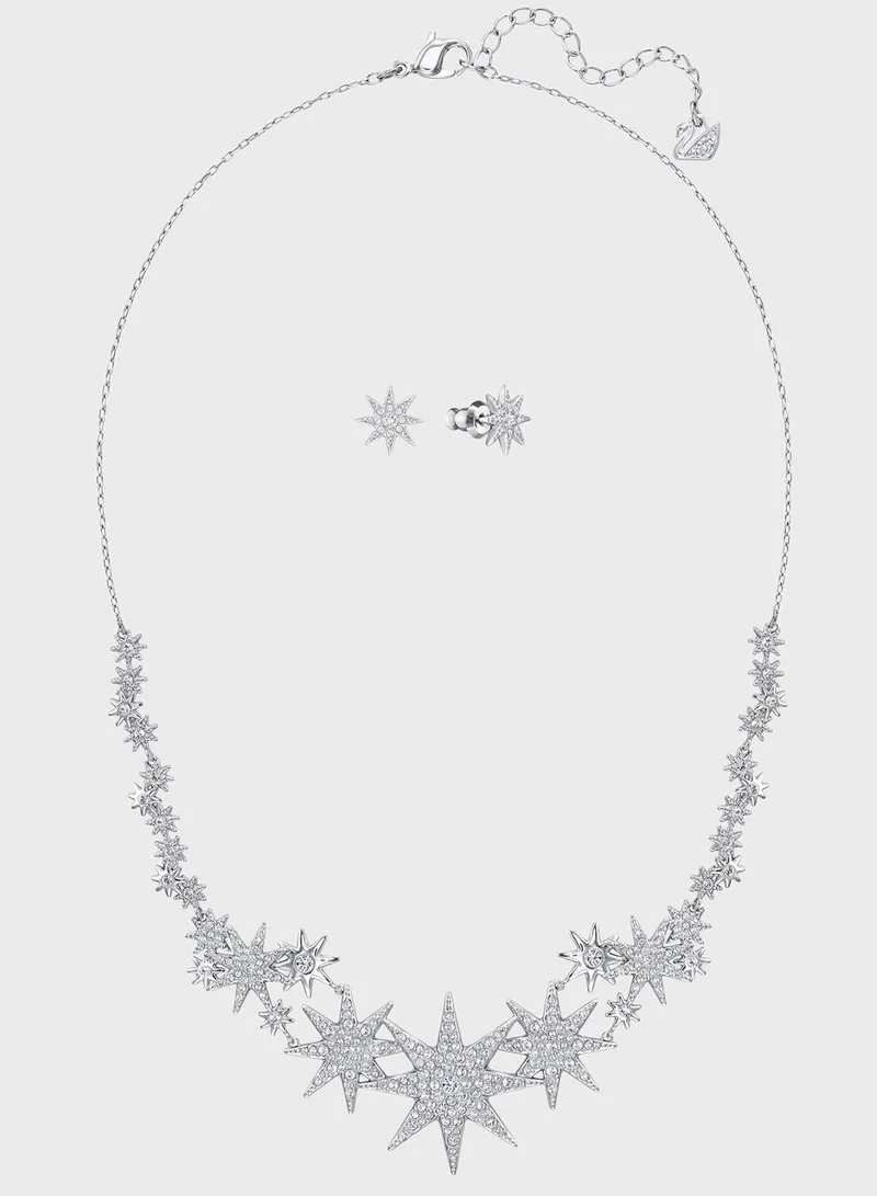 SWAROVSKI Star Detail Necklace + Studs Set