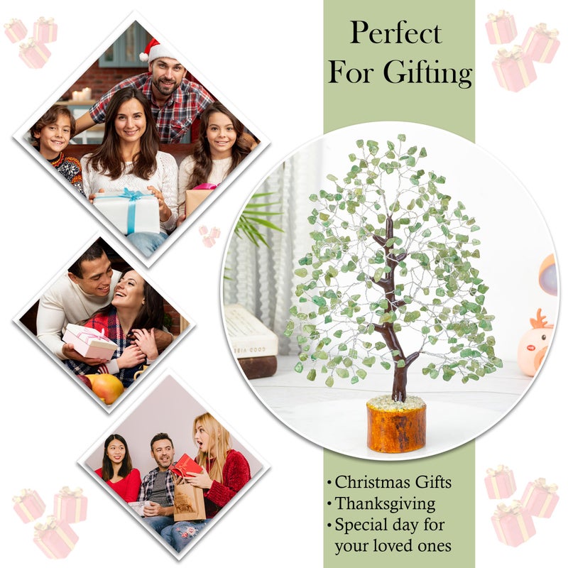 Crocon Green Jade Crystals Tree of Life Decor for Shelf Healing Crystals Spiritual Gift Sage Green Office & Room Decor House Warming Gifts New Home Decor Feng Shui Birthday Gifts for Women & Men - Image 2