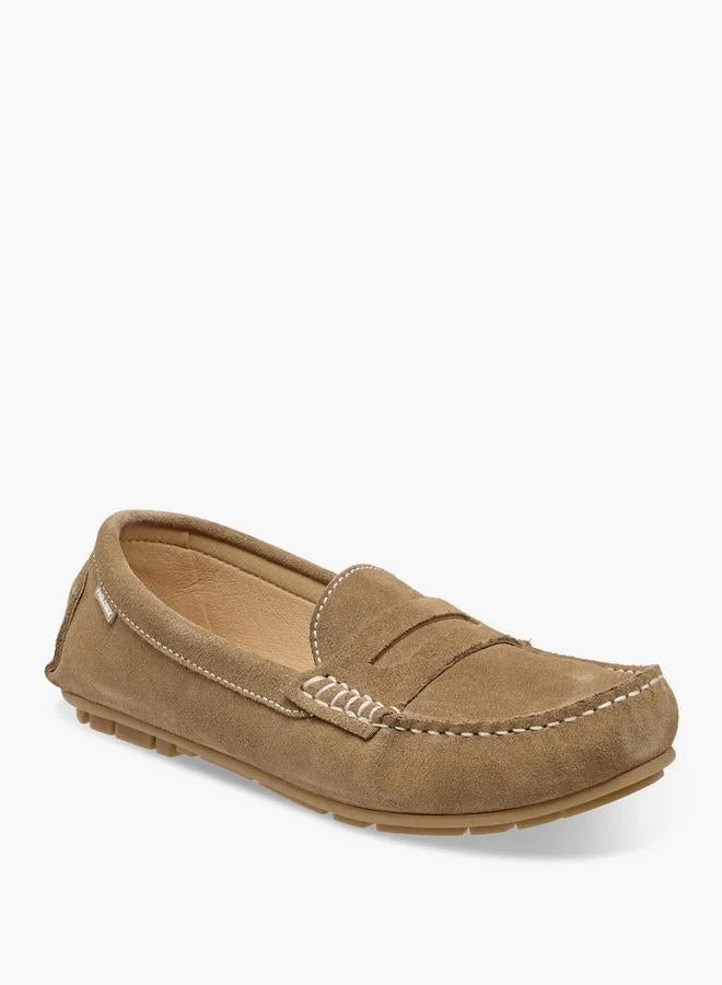 بابلوسكي Boys Leather Slip-On School Loafers