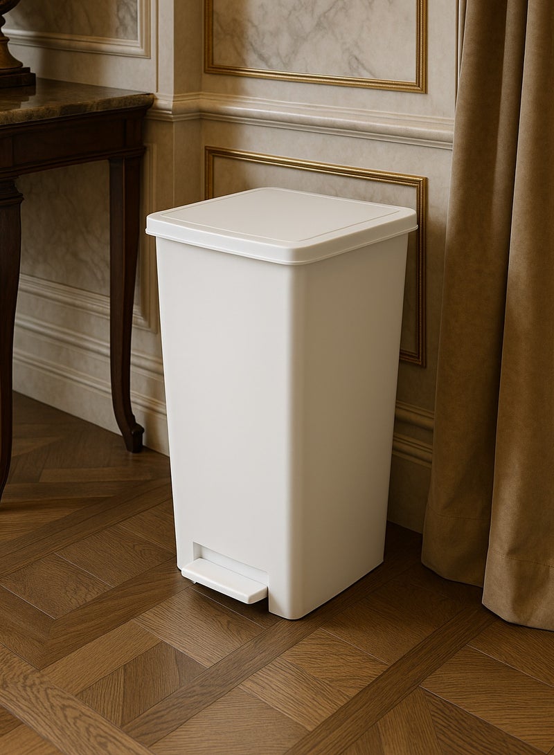 المفرج سلة مهملات أبيض  بدواسة