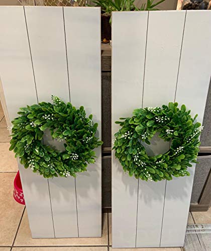 LSKYTOP 4 Pcs Boxwood Wreath Artificial Green Leaves Wreath Door Wall Window Decoration,11Inch/PC - Image 5