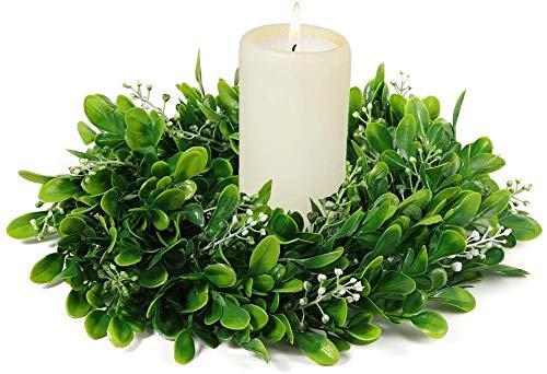 LSKYTOP 4 Pcs Boxwood Wreath Artificial Green Leaves Wreath Door Wall Window Decoration,11Inch/PC - Image 4