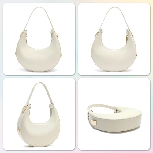 Keyli Shoulder Bag for Women Waterproof Leather Clutches Purses Trendy Casual Tote Handbags Designer Bags Adjustable Strap Hobo Bag Evening Bags with Zipper for Travel Shopping Dating Khaki - Image 5