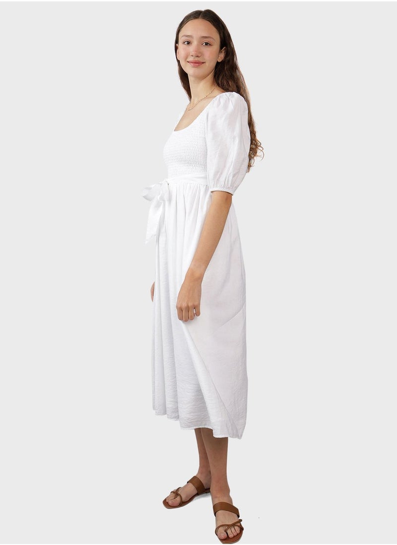 American Eagle - Puff Sleeve Ruffle Dress - Image 1