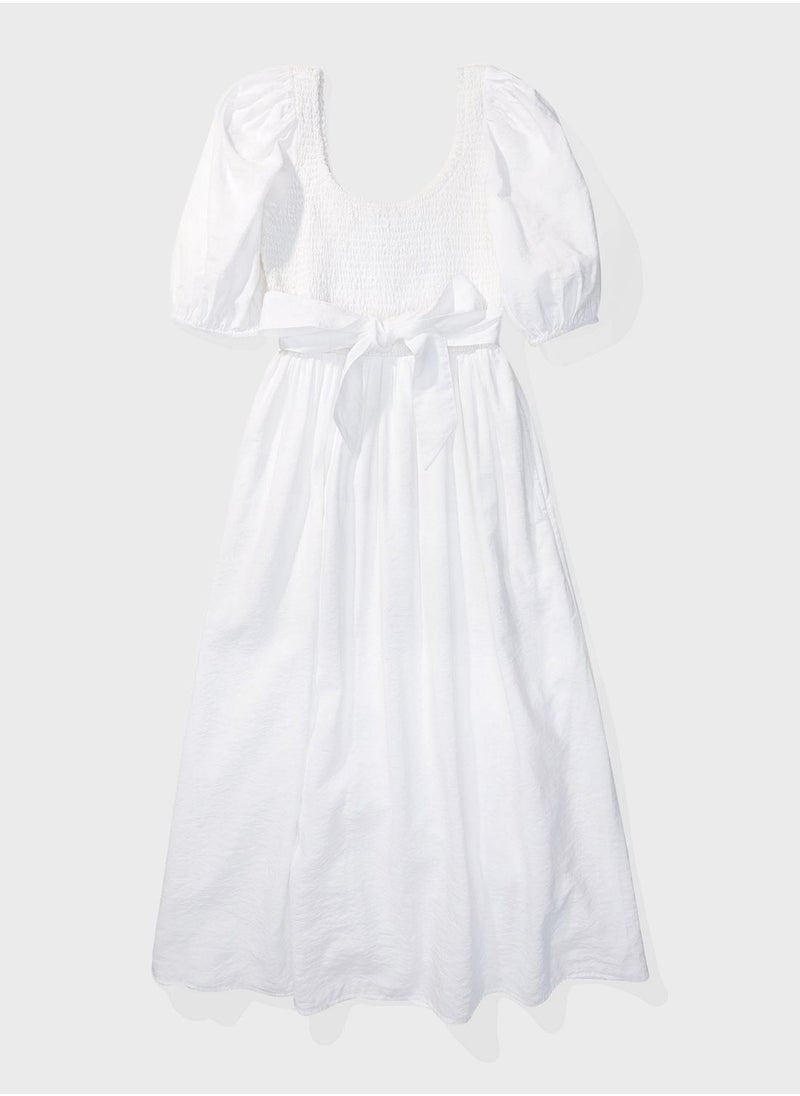 American Eagle - Puff Sleeve Ruffle Dress - Image 1