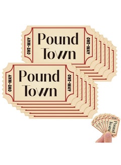 12 Pcs Pound Town Tickets 2" One-Way Ticket To Pound Town Sign Love Relationship Anniversary Valentines Gift Stickers For Her Husband Wife Boyfriend Girlfriend Partner