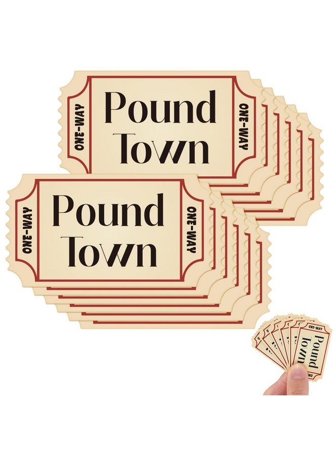 Yinkin - 12 Pcs Pound Town Tickets 2" One-Way Ticket To Pound Town Sign Love Relationship Anniversary Valentines Gift Stickers For Her Husband Wife Boyfriend Girlfriend Partner - Image 1