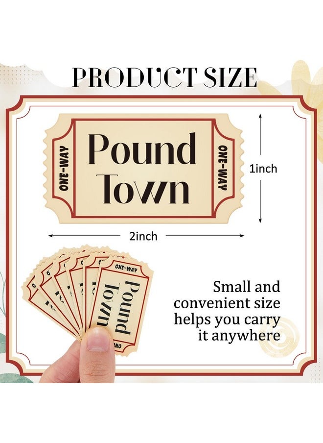 Yinkin - 12 Pcs Pound Town Tickets 2" One-Way Ticket To Pound Town Sign Love Relationship Anniversary Valentines Gift Stickers For Her Husband Wife Boyfriend Girlfriend Partner - Image 1