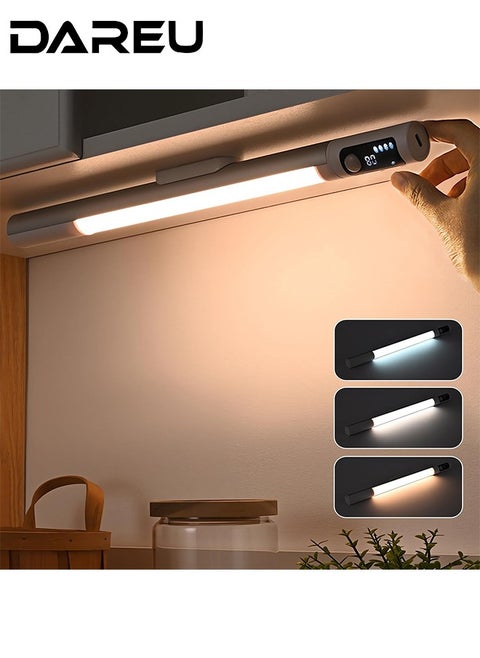 Rechargeable Motion Sensor Under Cabinet Lights, USB-C Wireless LED Closet Light with Digital Display, Adjustable Brightness & Color Temperature, Magnetic Dimmable Lighting for Kitchen, Wardrobe, Stairs, and Pantry