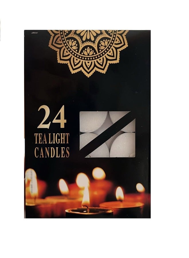 HOMECRAZE Tealight Candles Parrafin Wax Tea Lights, Unscented, White, Burns Tealight Candles Unscented Smokeless Bright Flame Tealights for Home Decoration (Modern, 24, Count) - Image 1