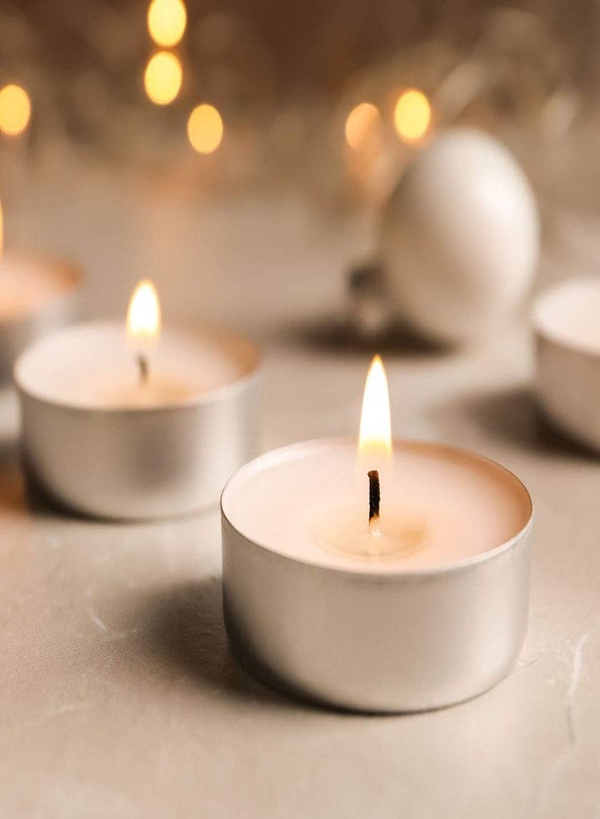 HOMECRAZE Tealight Candles Parrafin Wax Tea Lights, Unscented, White, Burns Tealight Candles Unscented Smokeless Bright Flame Tealights for Home Decoration (Modern, 24, Count) - Image 2
